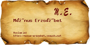 Mónus Erzsébet névjegykártya