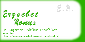 erzsebet monus business card